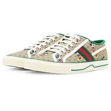 Gucci x Disney Mickey Mouse TENNIS 1977 GG Logo Print Sherry Men's Size 10 Beige