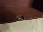 Primitive Antique Late 19th C Solid Mahogany? Storage Box Nail Constr.n — photo 9