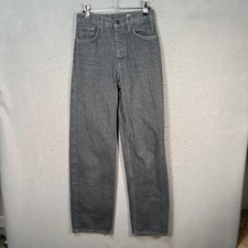 Zara Womens Size 2 High-Waisted Gray Straight-Leg Jeans Cotton Denim