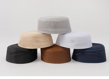 Knitted Cotton Turban Hat for Men Breathable Kufi Prayer Hat Ramazan Hijabs Caps