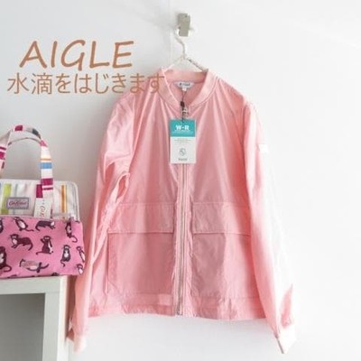AIGLE Pink Water-Resistant Breathable Raincoat Jumper 38 JAPAN