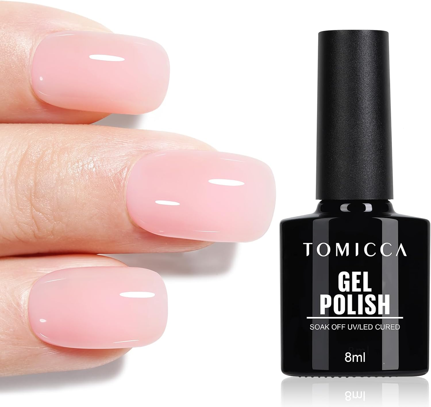 Pink Gel Nail Polish -Jelly Milky Pink Translucent Gel Nail Polish Soak off UV L