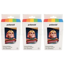 Polaroid Hi Print 2x3 Paper Cartridge 20 Sheets Each White Lot of 3