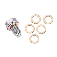 M12x1.75 Magnetic Oil Drain Plug, Aluminum Stainless Steel Sump Drain M12 1.75