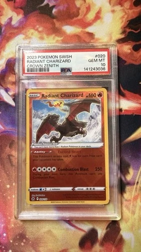 PSA 10 Radiant Charizard 020/159 Crown Zenith Gem Mint Pokémon Card