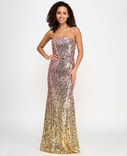 VIOLET WEEKEND Womens Zippered Sequined Open Back Gown Dress Pink Size 5/6 NWT