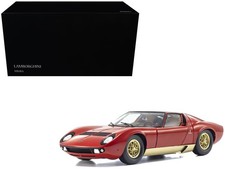 Lamborghini Miura P 400 Red with Gold Accents 1/18 Diecast Model Car by Kyosho