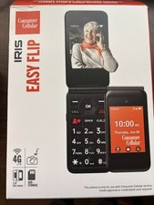 Iris Easy Flip  2.8" 8GB Unlocked Consumer Cellular Prepaid Phone Black