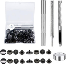80 Pieces 20 Sets Heavy Duty Leather Snap Fasteners Kit, 15Mm Metal Snap Butto