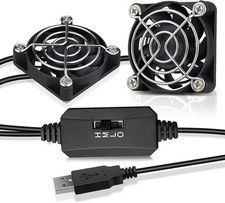 Dual 50Mm USB Fan with 3 Speed Control, Mini 5V DC Cooling Cooler