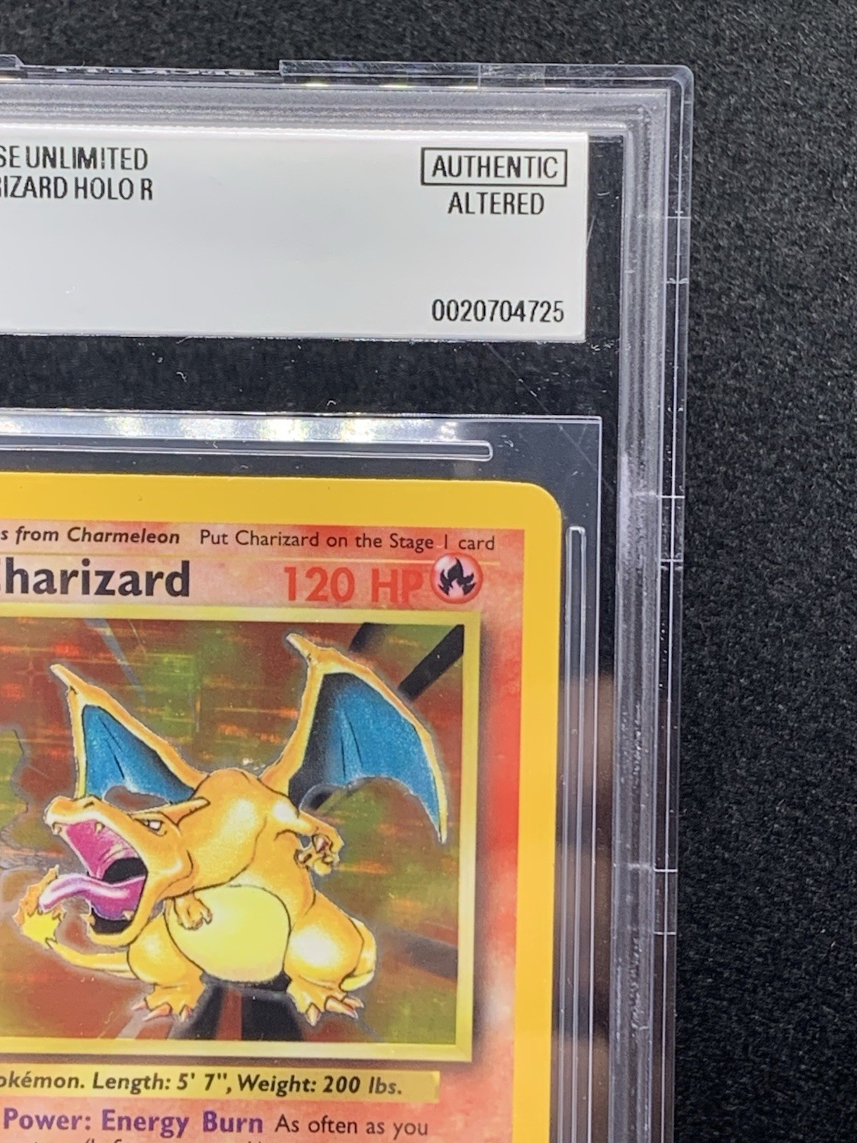 1999 Pokemon Base Set Charizard 4/102 Holo BGS Beckett Authentic Altered WOTC view 4