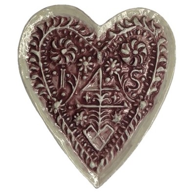Laxa Family Mini Heart Decorative Wall Hanging Plaque 1970 Vintage Handmade