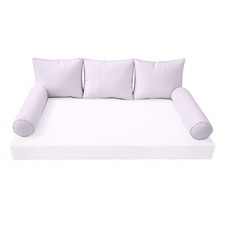  COVER ONLY -Style 3 Outdoor Bolster Back Pillow Slipcover Piped Trim Crib-AD107