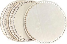 6-Pack 9 Inch Basket Bottom for Crochet Unfinished Wooden round Weaving Knitting