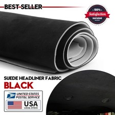 Black Suede Headliner Fabric Material 98"x60" Car Interior Roof Liner Upholstery