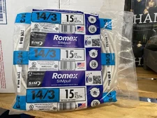 Southwire Wire With Ground Non-Metallic 14 Ga, 3 Conductor 600 V 90 Deg C 15 '