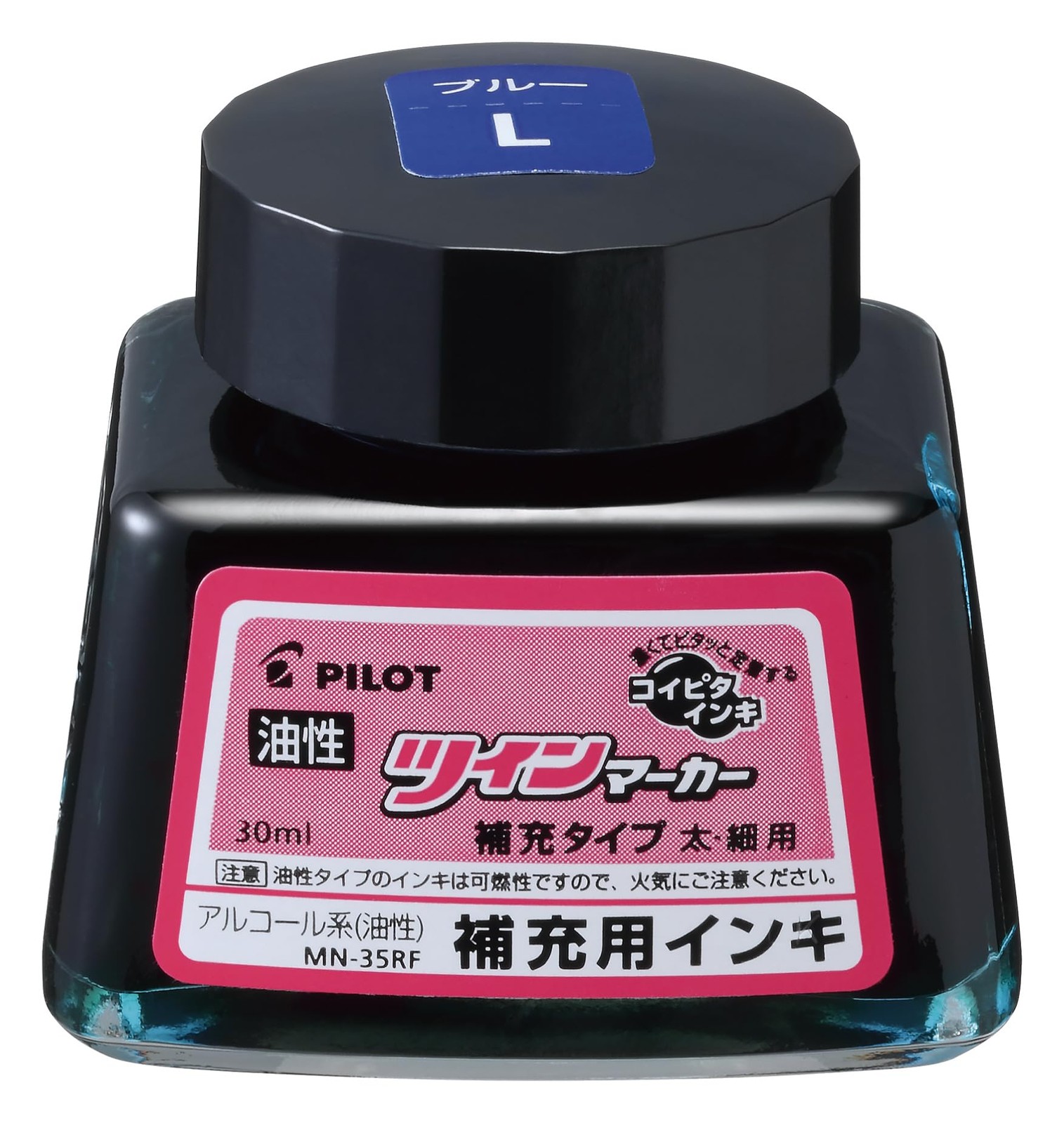 PILOT Oil-Based Twin Marker Refill Ink, 30ml, Blue, MN35RFL