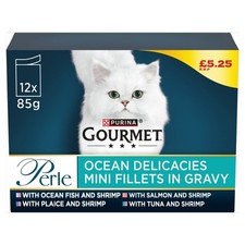 Image of GOURMET Perle Ocean Delicacies in Gravy Wet Cat Food 12x85g