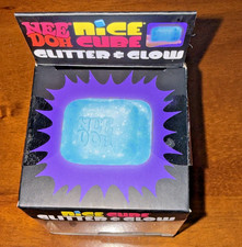 NeeDoh Nice Cube Glitter & Glow Blue  Brand New In Box  Ships Same Day