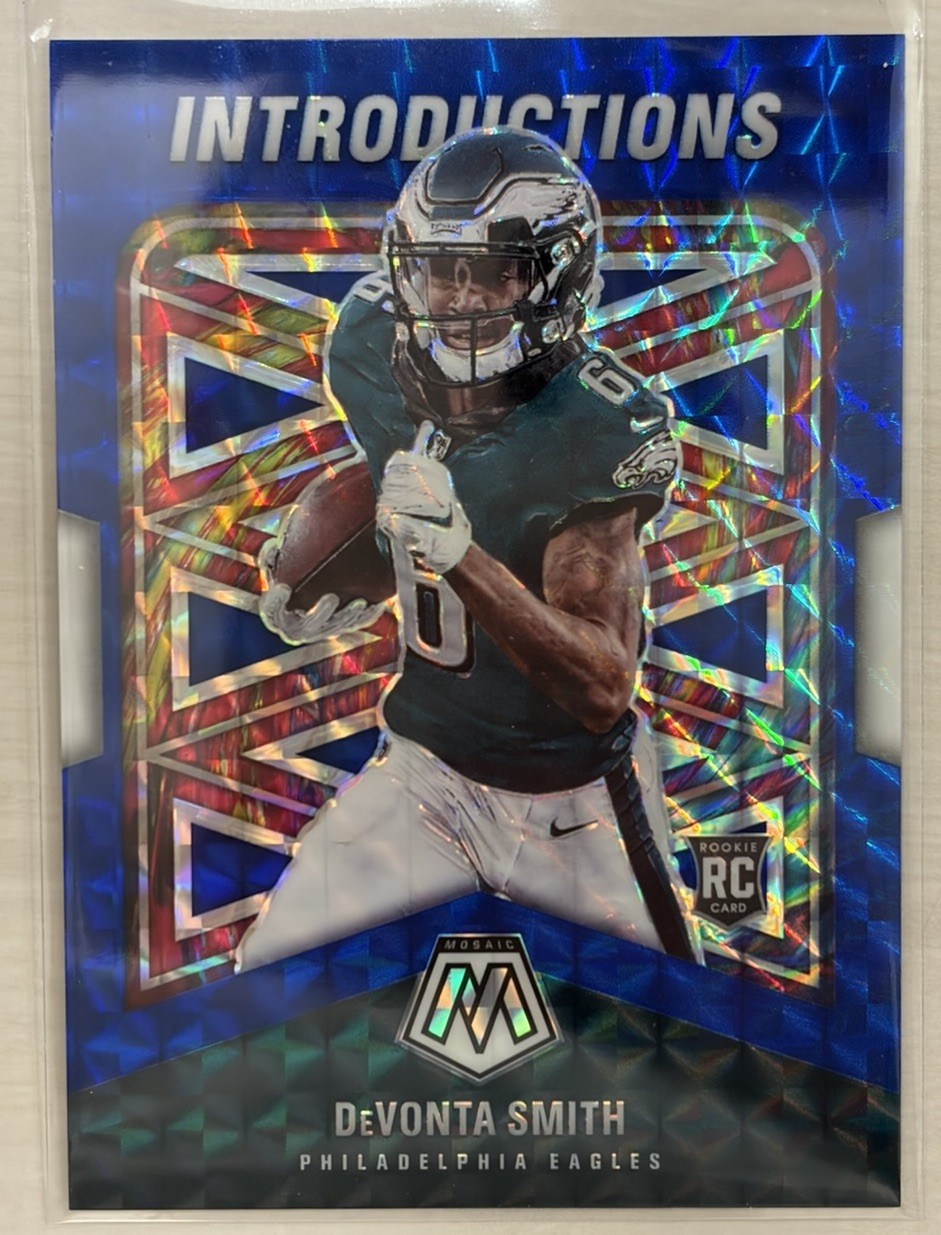 2021 Mosaic Devonta Smith - Introductions - Blue Mosaic - 40/99 #I-6 - RC