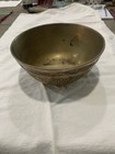 Vintage Chinese Brass Bowl Engraved Dragon And Design 7.5 Round 3.5 Deep — photo 1