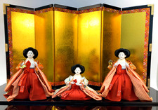 Japanese vintage Hina Doll Sannin Kanjo Court Ladies Artisan History