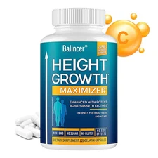 Growth-Promoting,Height-Increasing Nutritional Supplement W/Vit Calcium 120 Caps