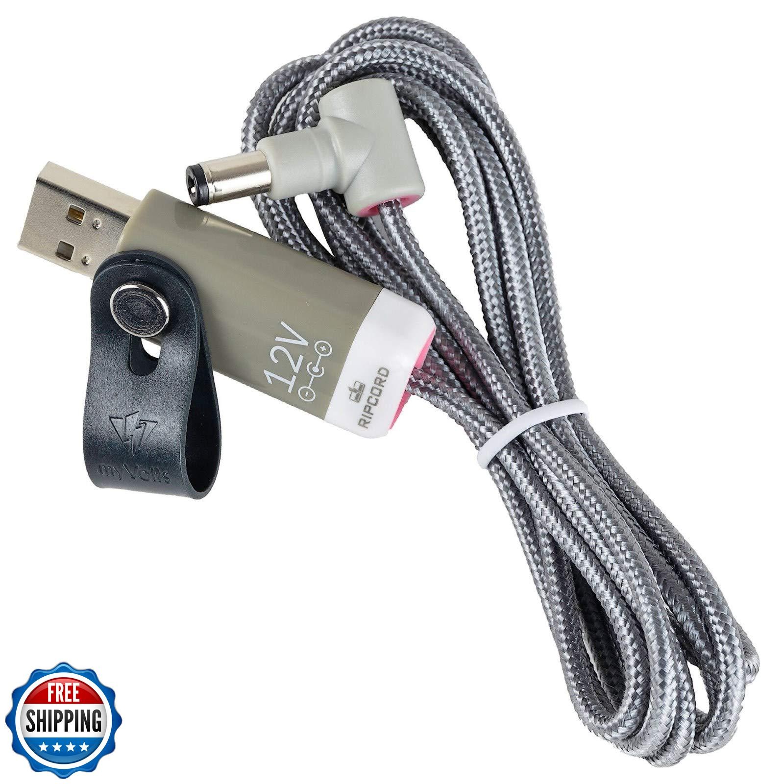 myVolts Ripcord USB to 12V DC Power Cable Compatible with El