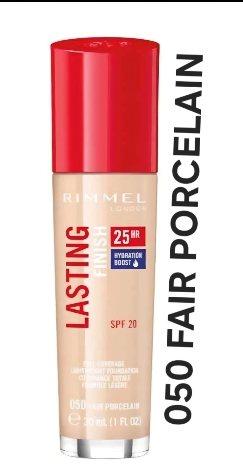 RIMMEL LASTING FINISH 25Hr FOUNDATION SPF 20 30 ml 050 FAIR PORCELAIN
