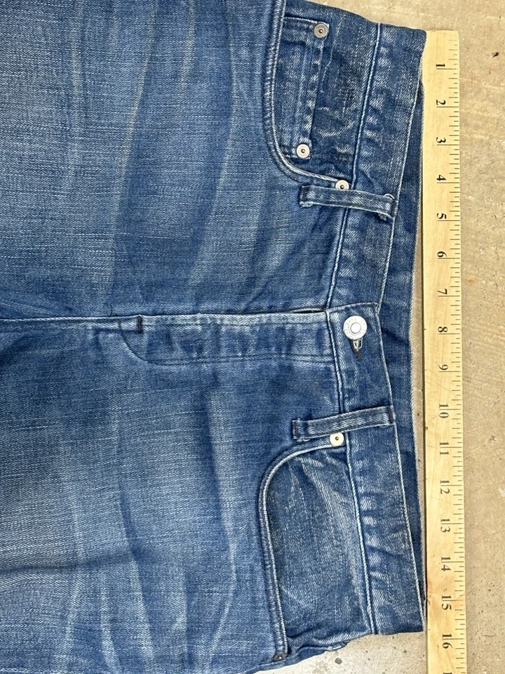 Helmut Lang Cutoff Jean Shorts Sz 26 (31x4.5) Women Button Fly Buckle Back Denim - Image 3 of 4