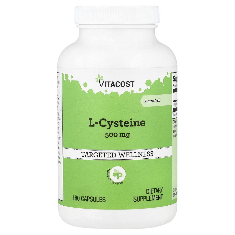 L-Cysteine, 500 mg, 180 Capsules