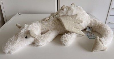 Jellycat großer Schneedrache echtes Sammlerstück weißes weiches Plüschtier neu mit Etikett