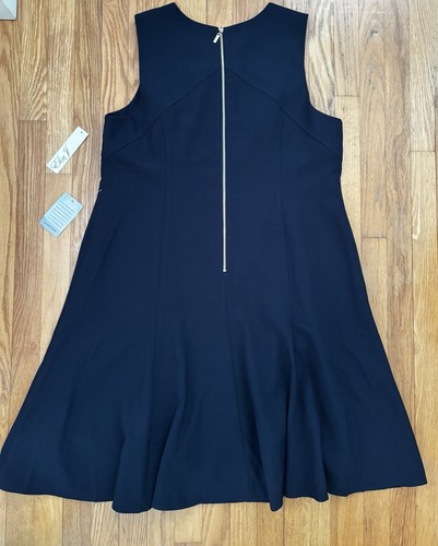 Eliza J Womens Navy Blue Sleeveless Dress Zipper Back Size 16W New - Picture 2 of 9