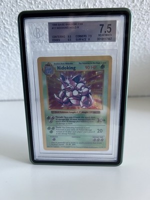 Pokémon Nidoking Holo Karte11/102 Base Set Rare  Near Mint Shadowless BGS 7,5