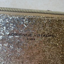 Adrienne Vittadini Women's Gold Wallet and Phone Charging Wristlet Purse Sparkle