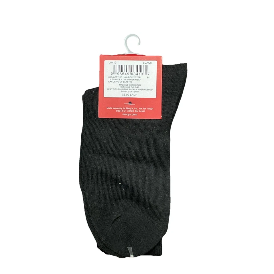 Женские черные короткие носки со стразами Charter Club для рождественской елки размер 9–11 - Изображение 2 из 2