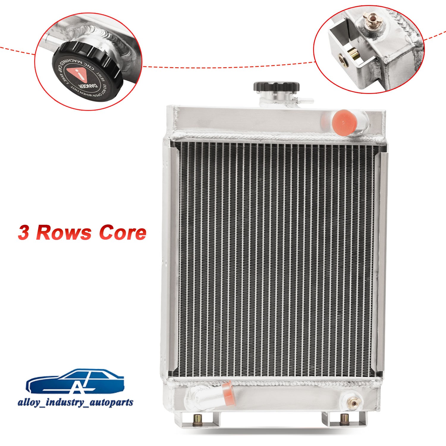 Upgrade 3 Rows Aluminum Radiator for Yanmar YM2200 YM2700 124550-44500 ALLOY