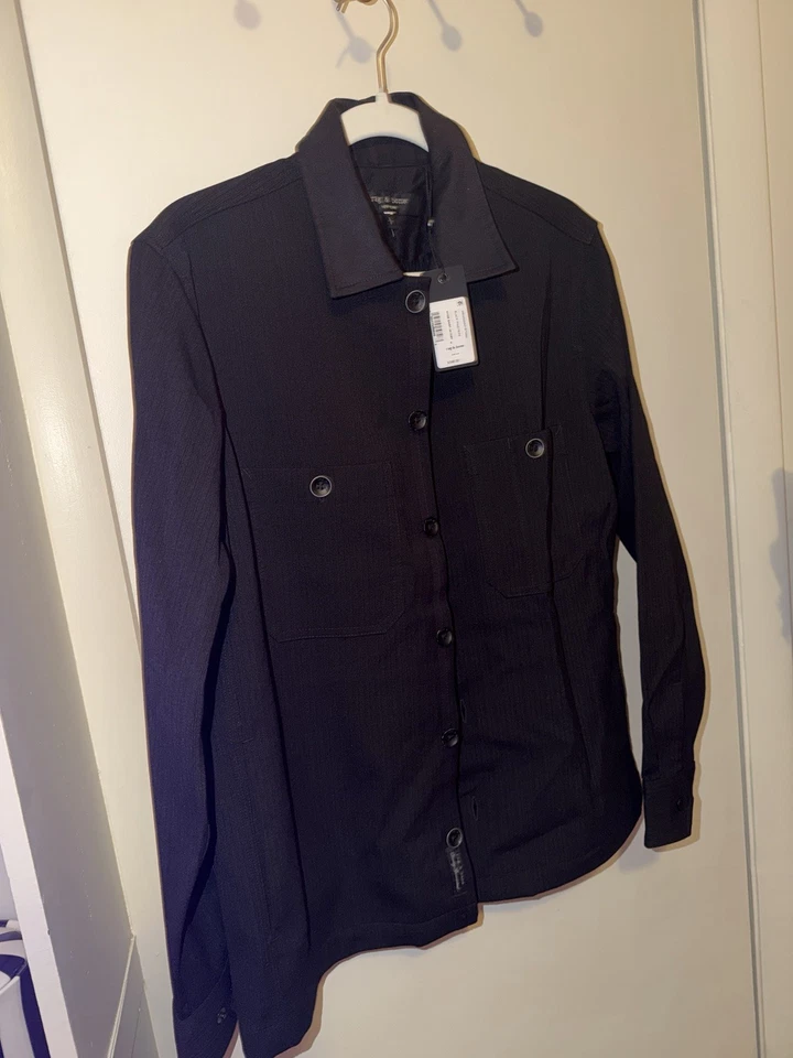 rag & bone  Small Men's Hyde Striped Wool-Blend Overshirt MSRP $598 NWT - Image 3 of 4