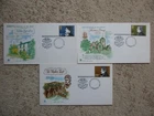 1971 LITERARY ANNIVS SET OF 3 UNADD. STUART FIRST DAY COVERS WITH THE LONDON EC