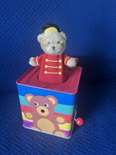FAO Schwarz Jack In The Box 2011 Musical Tin Box Pop-Up Baby Toy Soldier Bear