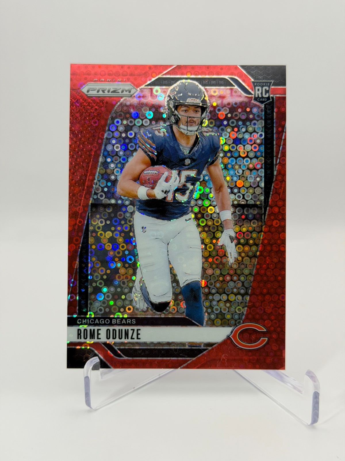 2024 Prizm Rome Odunze No Huddle Red /75 Chicago Bears Rookie🔥📈RARE #385