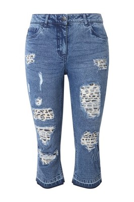 Angel of Style Damen große Größen 3 4 Caprijeans Carrie destroyed Leo 841569