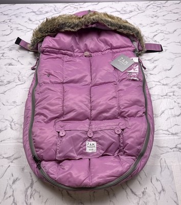 NEW 7 A.M. ENFANT Pink Le Sac Igloo LS500 Fur Trim 6 - 18 Months Size Medium