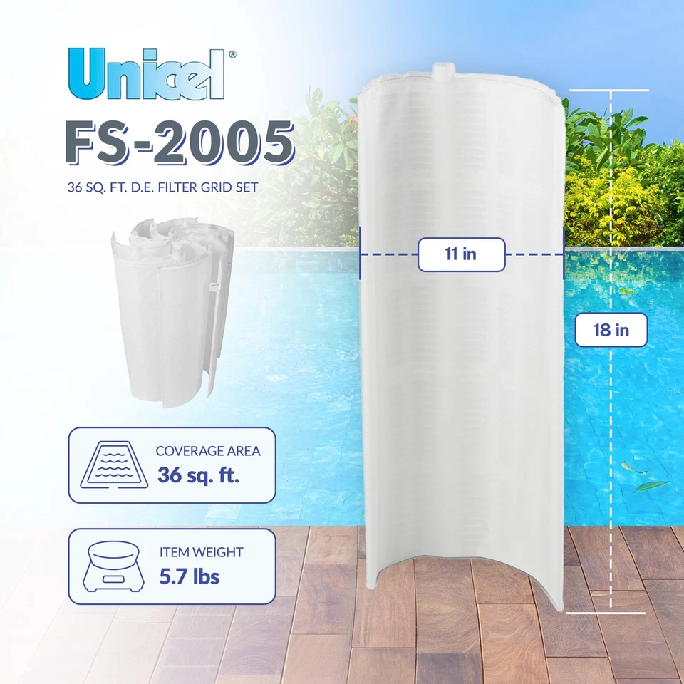 Unicel FS-2003 36 Square Foot Replacement DE Grid Swimming Pool Filter, Full Set - Image 2 of 4