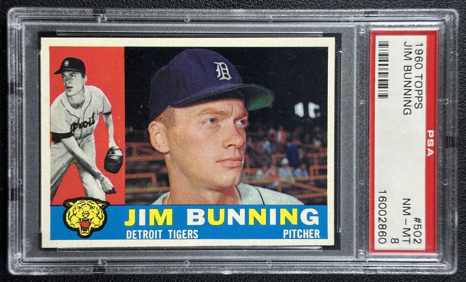 JIM BUNNING PSA 8 1960 TOPPS BASEBALL #502 TIGERS 2860