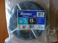 Southwire 15 ft. 6/3 With Ground, Copper Stranded Romex NM-B Wire