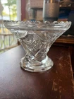 Vintage Anchor Hocking Prescut Clear Glass Punch Bowl Stand 4.75 Inch Tall