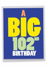 102nd Birthday Card (8.5 x 11 Inch) - Bday Milestone J9389MBG