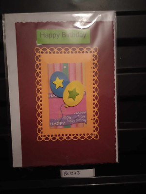 BK042 Handarbeit personalisiert Kinder Jungen Mädchen Geburtstag Karte Party Ballon 6x4''
