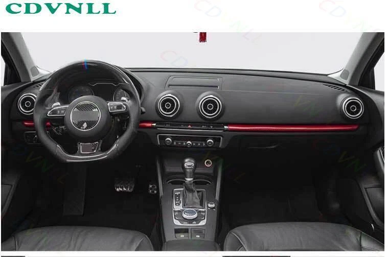 For Audi A3 S3 RS3 2014-21 Red Carbon Fiber Middle Console Dashboard Panel Strip — 第 4/4 张图片